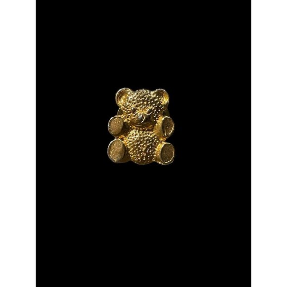 Vintage Gold Tone Teddy Bear Brooch Pin - Picture 2 of 5